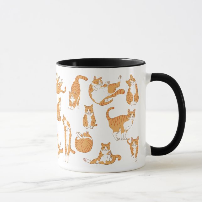 Caneca de Gato Laranja Engraçada | Taça de Gato Bo (Direita)