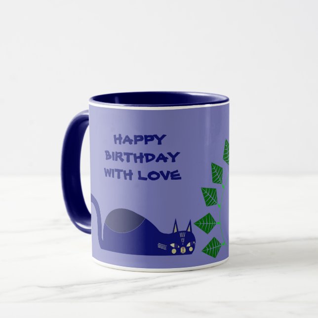 CANECA DE GATO PARA ANIVERSÁRIO (Frente Esquerda)