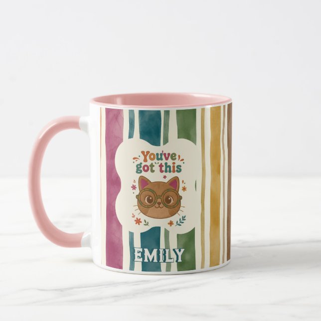 Caneca de Gato Personalizada Você Consegue (Esquerda)