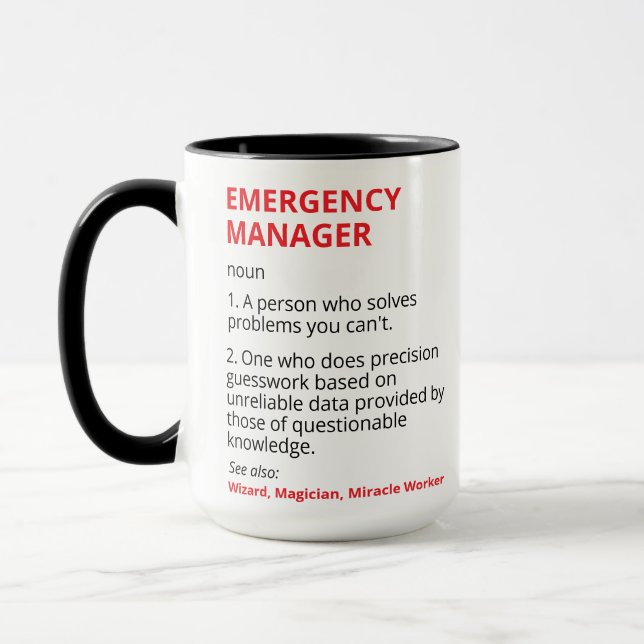 Caneca de Gerente de Emergência para Presentes de  (Esquerda)