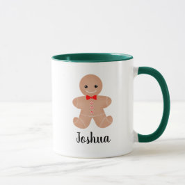 Caneca de Gingerbread verde e branca