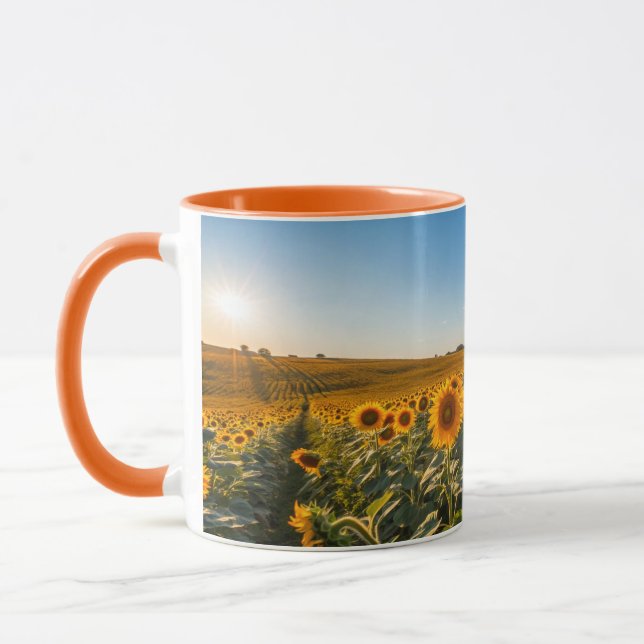 Caneca de Girassol Brilhante - Dotação Floral Chee (Esquerda)