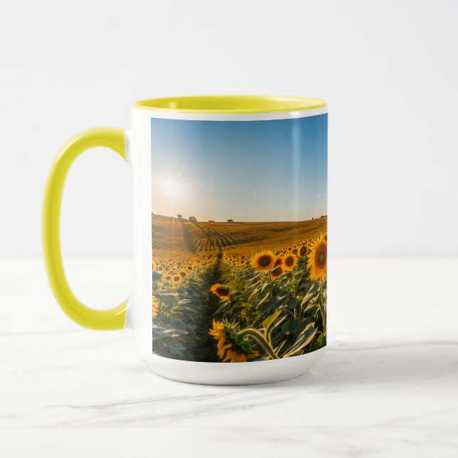 Caneca de Girassol Brilhante - Dotação Floral Chee (Esquerda)