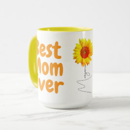 Caneca de Girassol | Melhor Mãe de Todas (Monogram