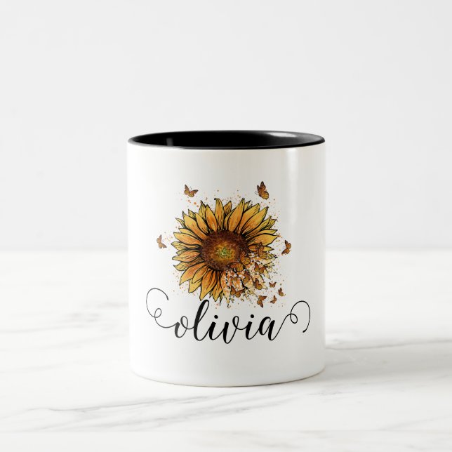 Caneca De Girassol, Personalizada, Cama, Cama, Per (Centro)