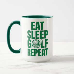 Caneca de Golfe Repita, Coma Dormir Golfe Presente