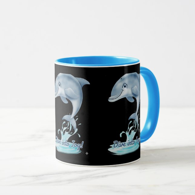 Caneca de Golfinho Fofo – Mergulhe na Alegria | Es (Frente Esquerda)