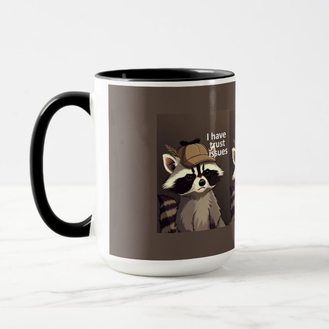 Caneca de Guaxinim com Problemas de Confiança | Gu (Esquerda)