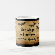 Caneca de Halloween Asas de Morcego e Café