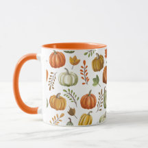 Caneca de Halloween com Abóboras - Branco