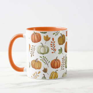 Caneca de Halloween com Abóboras - Branco