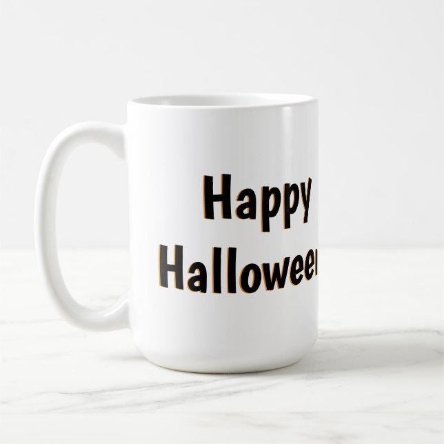 Caneca de Halloween com gato e abóbora fofos (Esquerda)