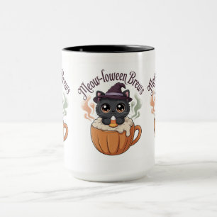 Caneca de Halloween de Gato Gótico Kawaii - 2025