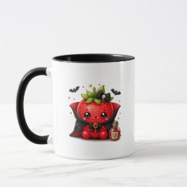 Caneca de Halloween de Morango Vampiro Fofa