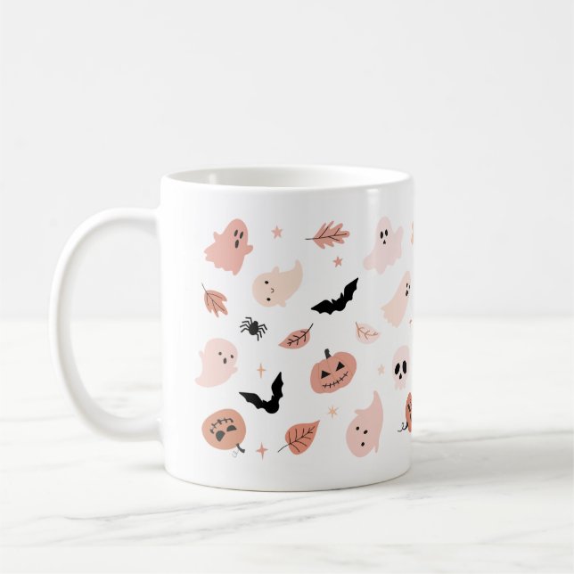 Caneca de Halloween Spooky - Abóbora, Espírito e D (Esquerda)