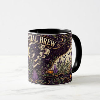 Caneca de Ilustração da Bruxa da Cerveja Celestial