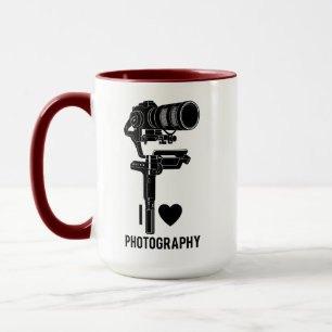 Caneca de Ilustração Mínima de Câmera de Fotografi