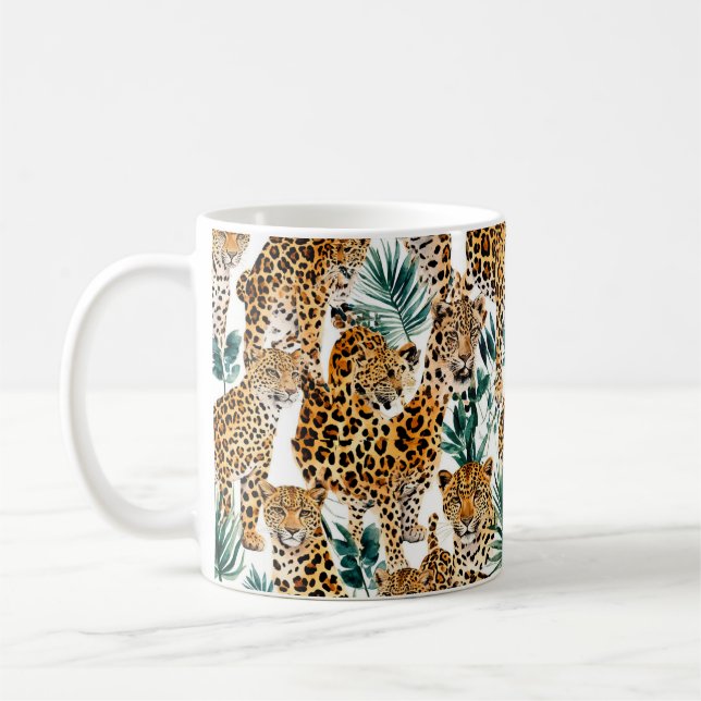 Caneca de Impressão Leopardo Chic - Na moda Animal (Esquerda)