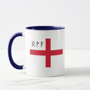 Caneca de Inglaterra - bandeira com Runes
