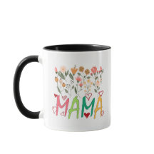 Caneca de Jardim Floral Mama