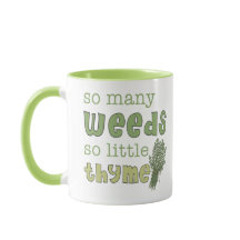 Caneca de jardinagem engraçada de tão muitas ervas