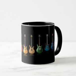 Caneca de jogador de violão colorido amante da mús
