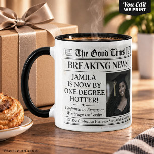 Caneca de jornal de formatura personalizada, Um gr