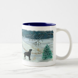 Caneca de Labrador do inverno