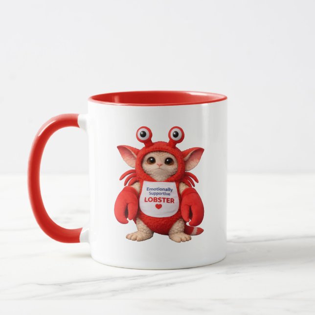 Caneca de Lagosta Emocionalmente Suportiva (Esquerda)