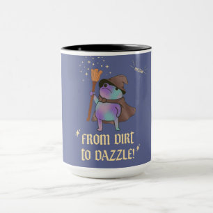 Caneca De Lama a Brilho Chapéu de Bruxa Sapo Mago Engraça