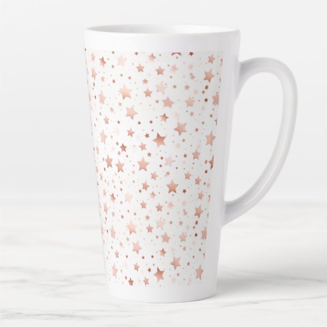 Caneca de Latte Grande com Estrelas Rose Gold Deli (Direita)