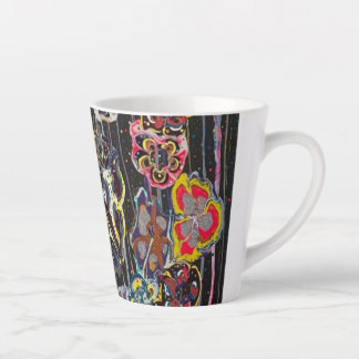 Caneca de Latte – Xícara de Arte Floral Elegante,