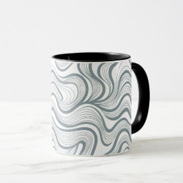 Caneca de Listras Onduladas Abstratas Modernas