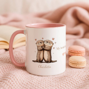 Caneca de Lontra Personalizada Meu Coração É Seu