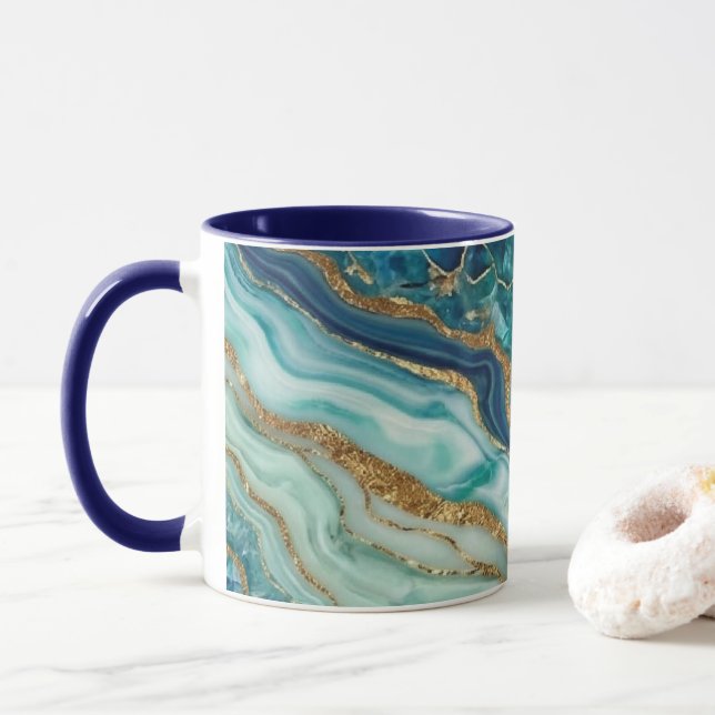 Caneca de luxo azul (Com Donut)