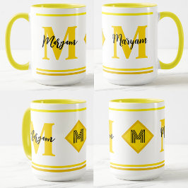 Caneca de Luxo Monogramada com Nome e Inicial Pers