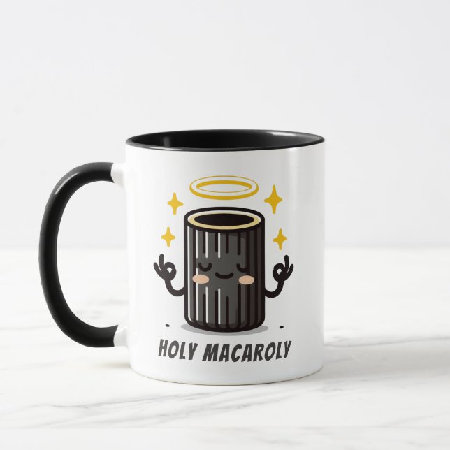 Caneca de Macarrão Divertido Holy Macaroly – Cute  (Esquerda)