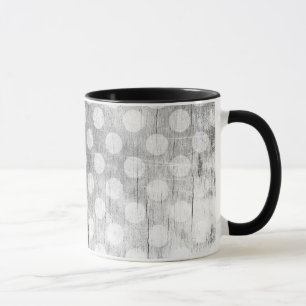 Caneca de madeira afligida do branco do preto das