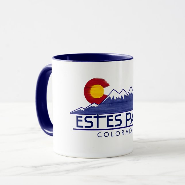 Caneca de madeira das montanhas de Estes Park Colo (Frente Esquerda)