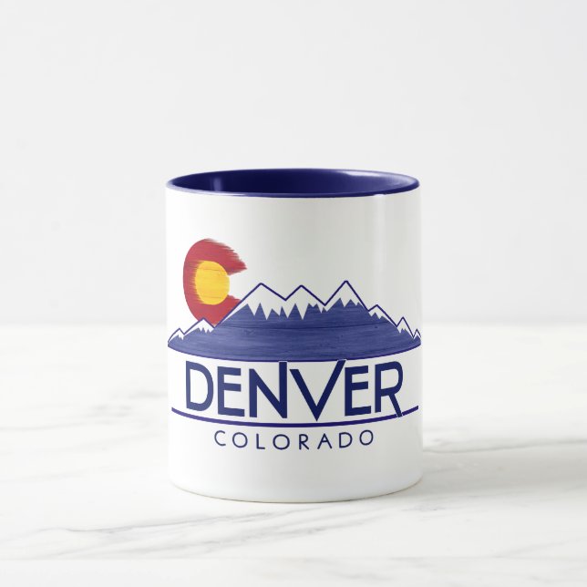Caneca de madeira montanhas Denver Colorado (Centro)