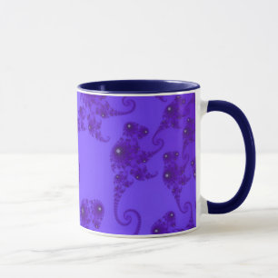 Caneca de Manada de Cavalos-Marinhos Azul Roxo