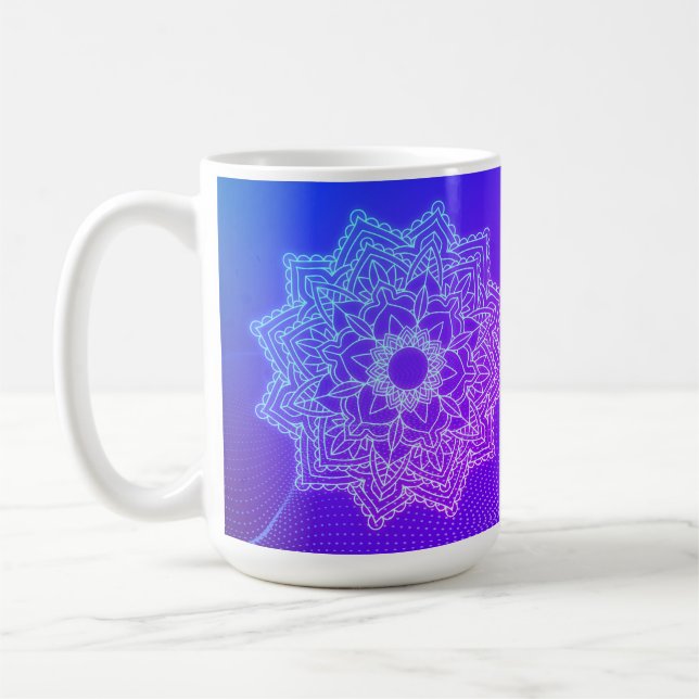 caneca de mandala azul-indigo (Esquerda)