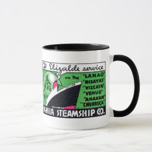 Caneca De Manila empresa 1930 de navio a vapor