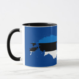 Caneca de Mapa de Sinalizador da Estônia