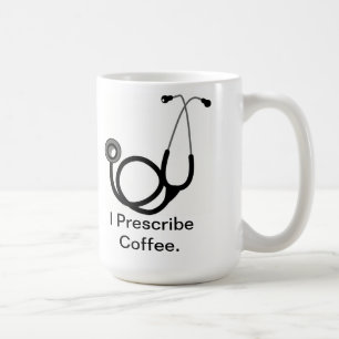Caneca de Médico Engraçada - Eu Prescrevo Café