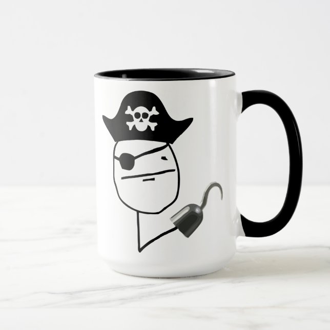 Caneca de Meme da cara de póquer do pirata (Direita)