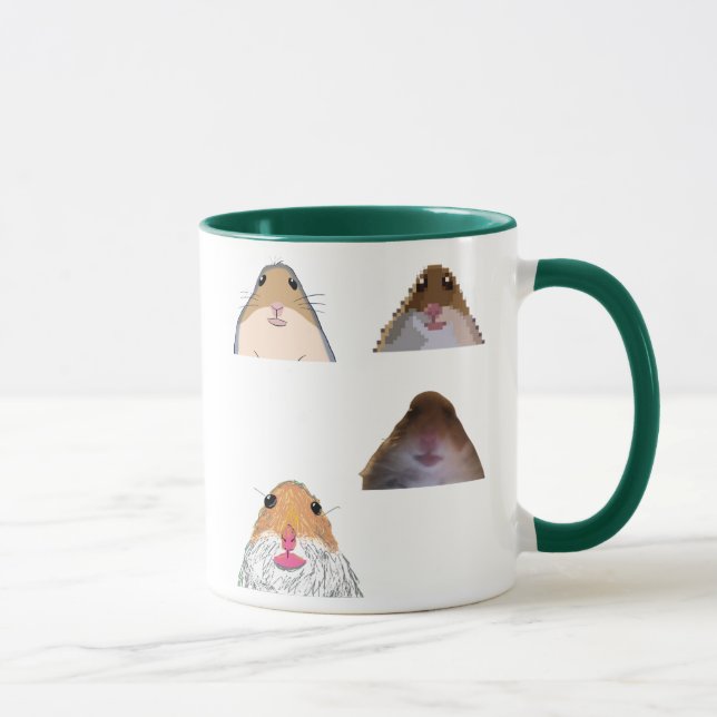 Caneca de Meme de Hamster Olhando Fixo Conjunto de (Direita)