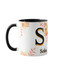 Caneca de Monograma de Outono Personalizada - Nome