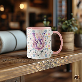 Caneca de Monograma Floral Elegante Boho Chic - W