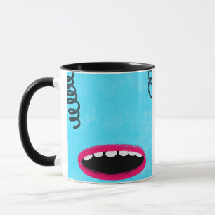caneca de monstro azul clara